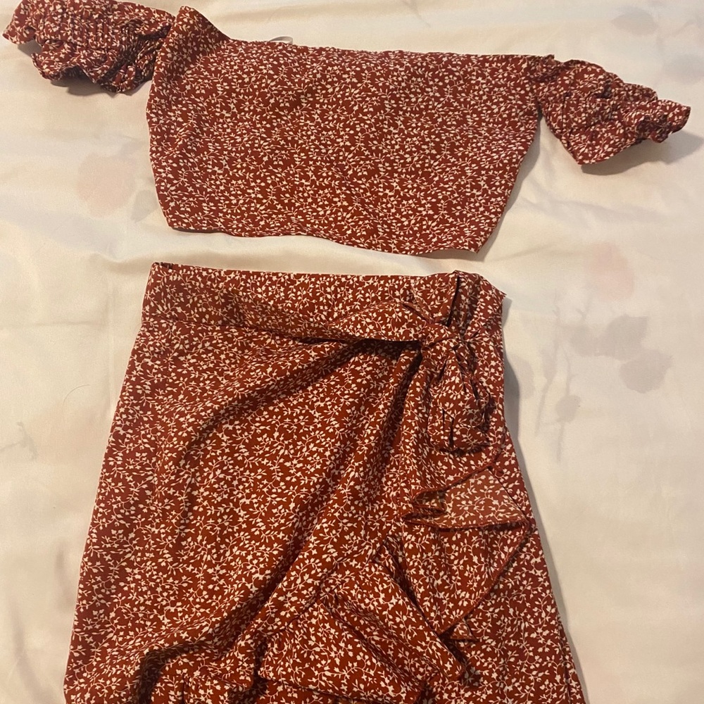 Red skirt and top set